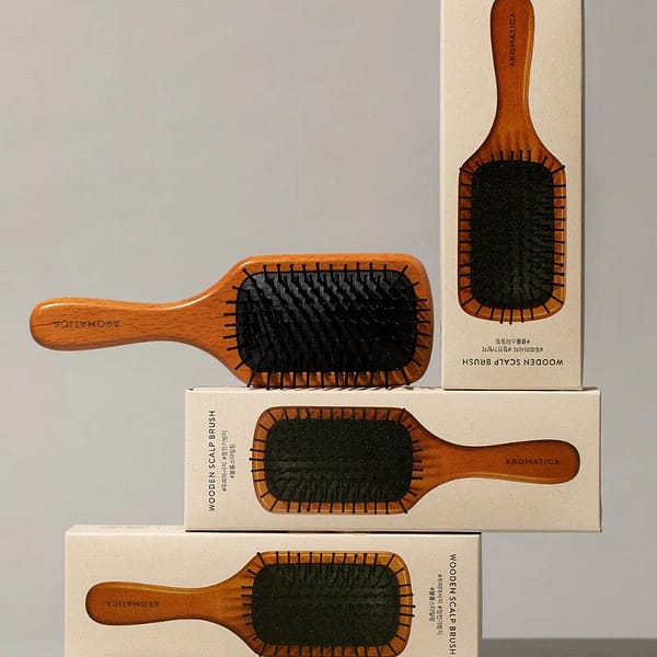 aromatica wooden scalp brush kbeauty