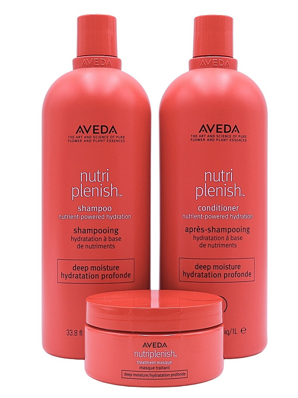 aveda nutriplenish deep shampoo conditioner 1L masque