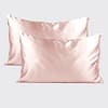 kitsch satin pillowcase set blush