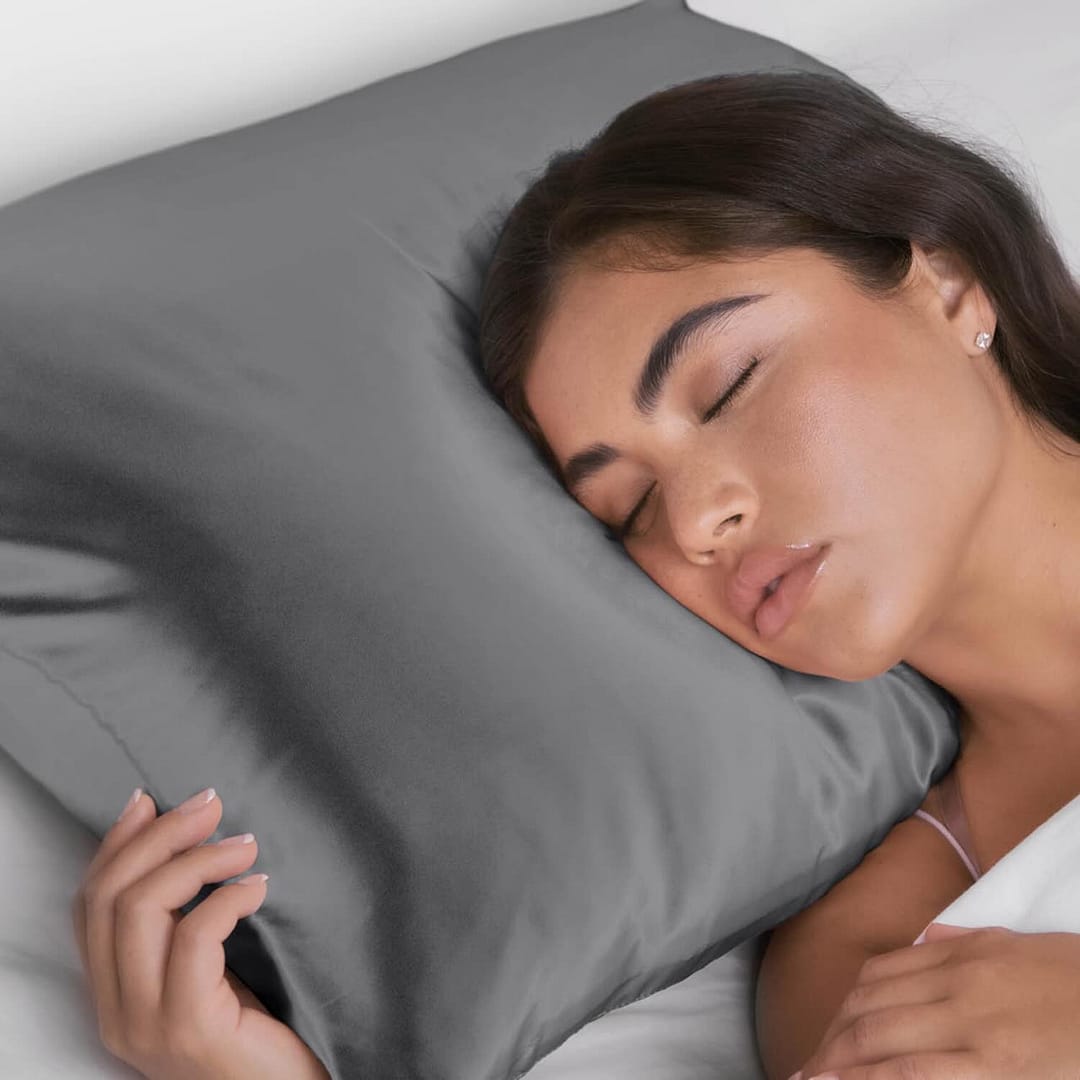 Satin Pillowcase - Charcoal by Kitsch