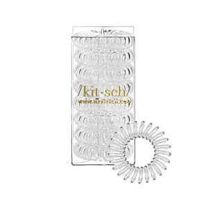 Kitsch Spiral Hair Ties - Clear 8pc