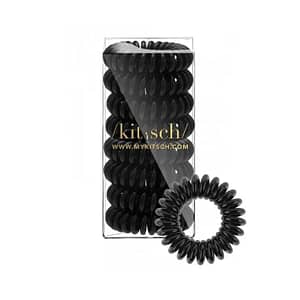 Kitsch Spiral Hair Ties - Black 8pc