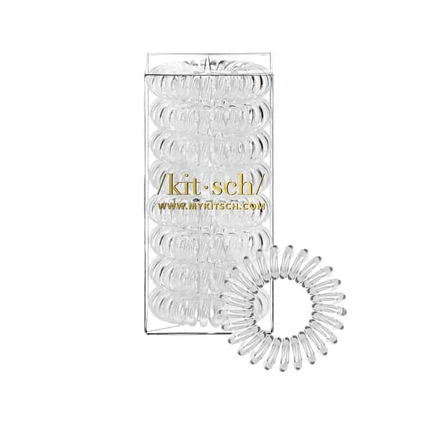 Kitsch Spiral Hair Ties - Clear 8pc