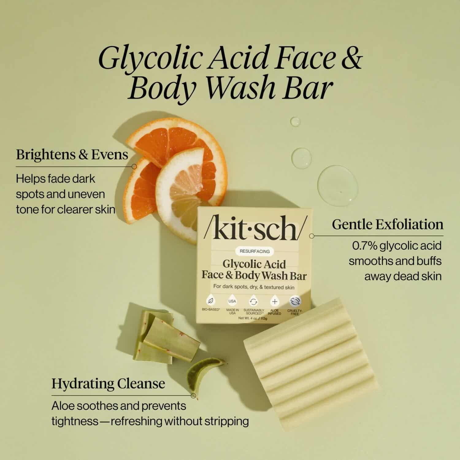 Kitsch Glycolic Acid Face & Body Wash