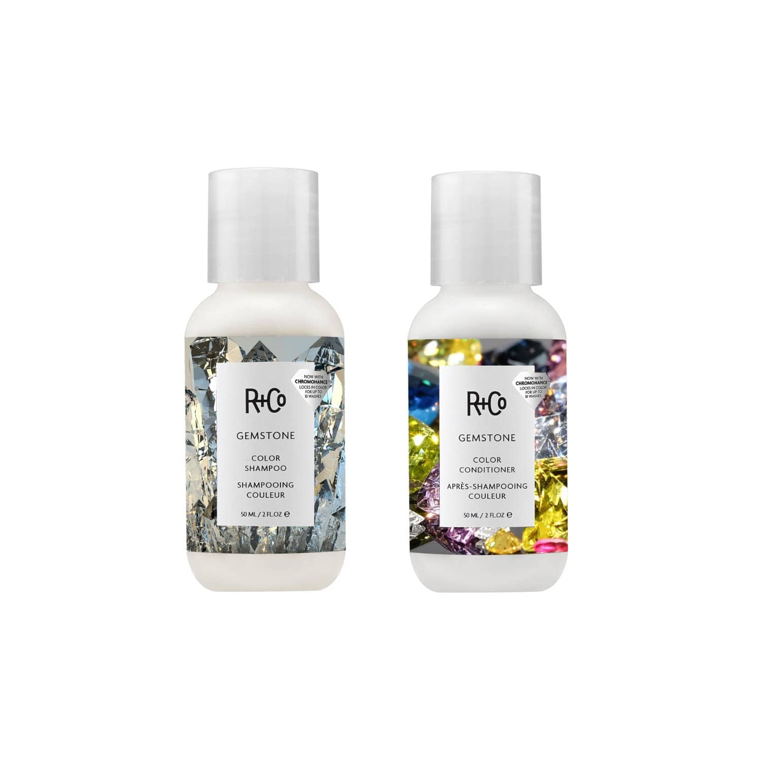 R+Co Gemstone Shampoo & Conditioner travel set