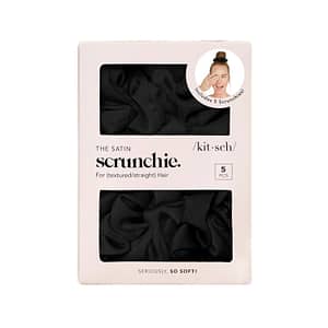 Kitsch Satin Sleep Scrunchies - Black