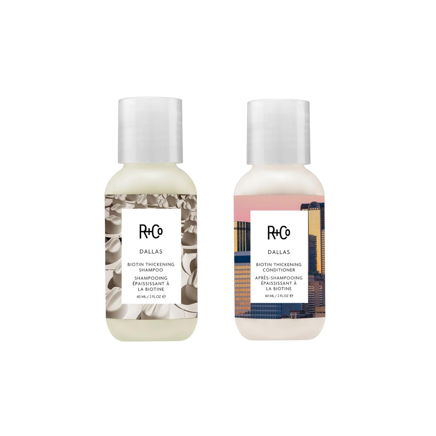 R+Co Dallas Shampoo & Conditioner travel set