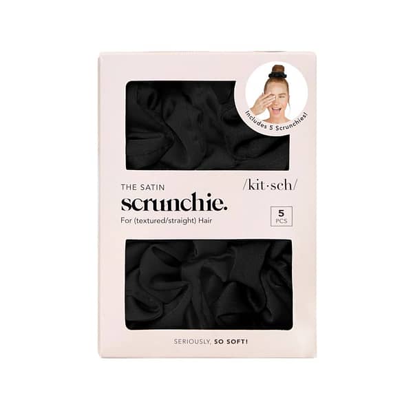 Kitsch Satin Sleep Scrunchies - Black