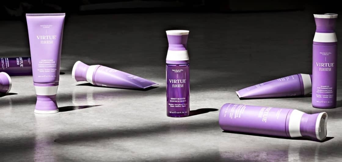 virtue labs flourish hair care range