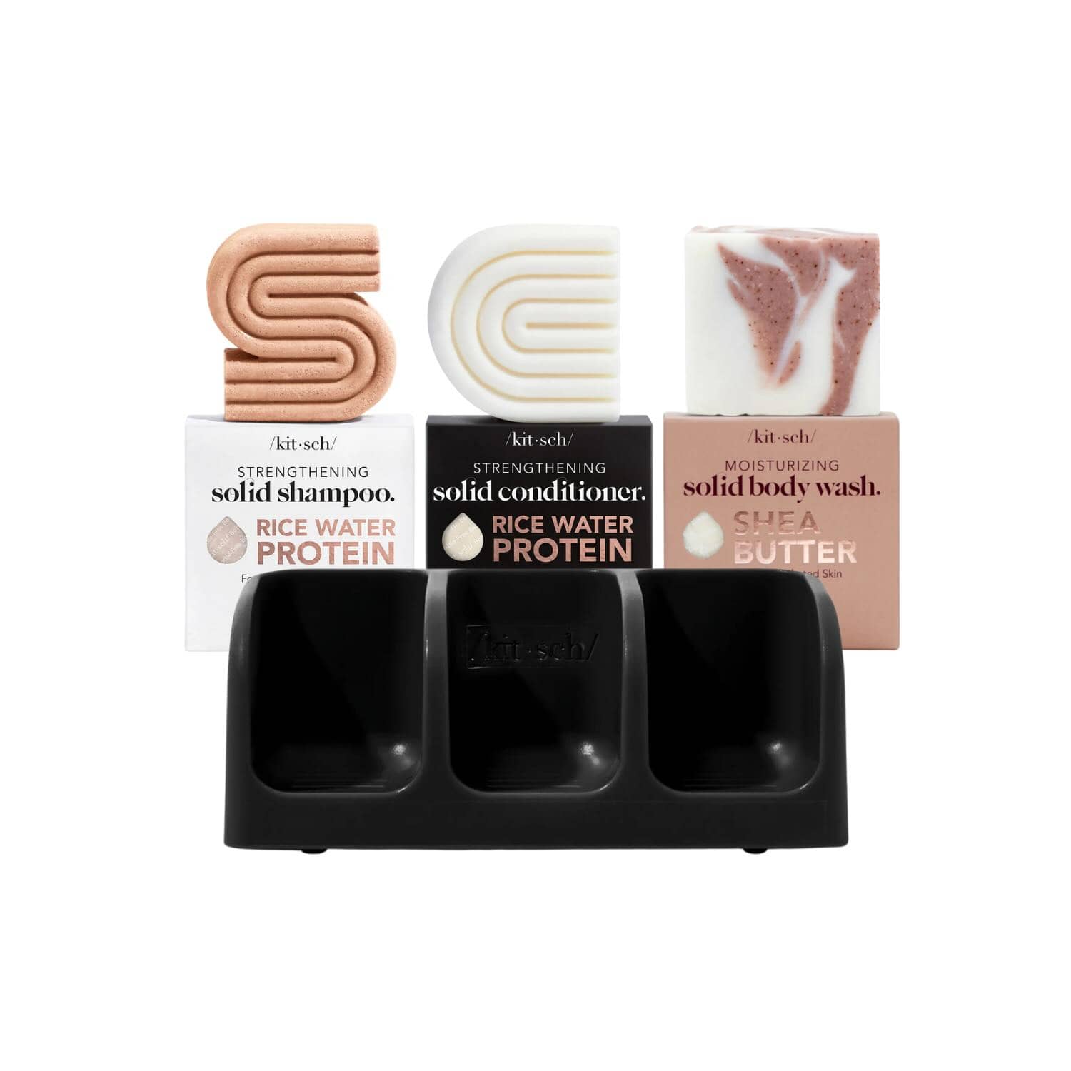 Kitsch Strengthening & Moisturising Bars + Soap Dish