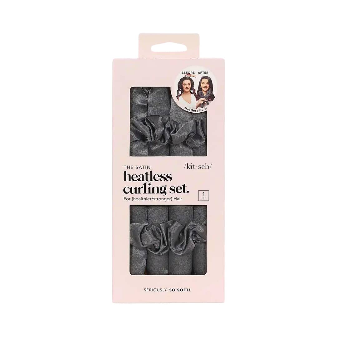 Kitsch Satin Heatless Hair Curler - Charcoal