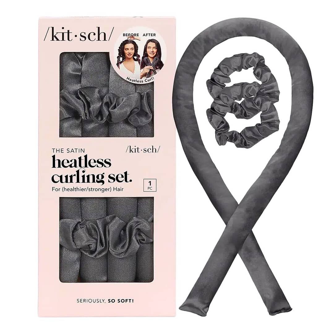 Kitsch Satin Heatless Hair Curler - Charcoal