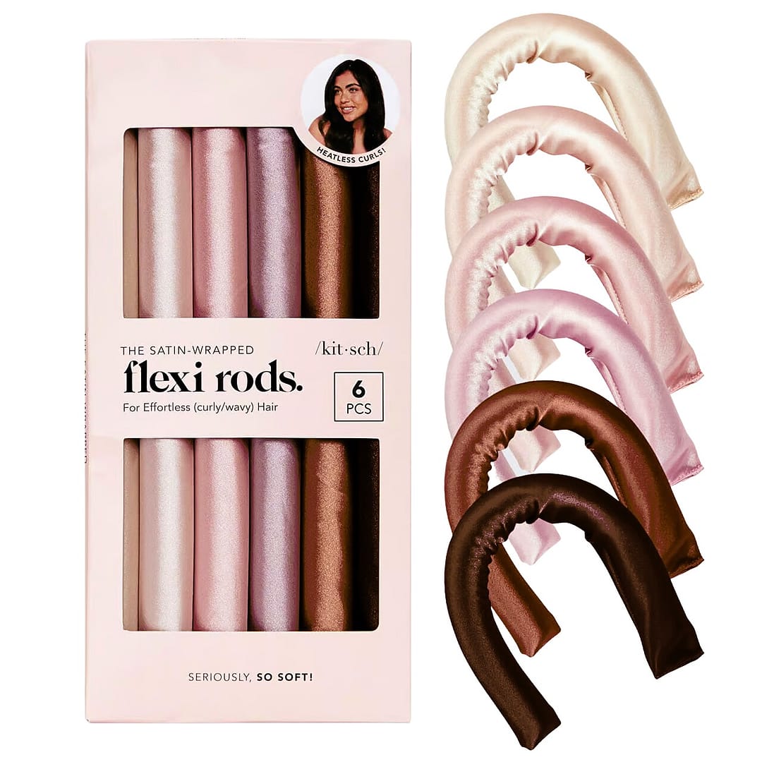 Kitsch Satin Wrapped Flexi Rods - Rosewood