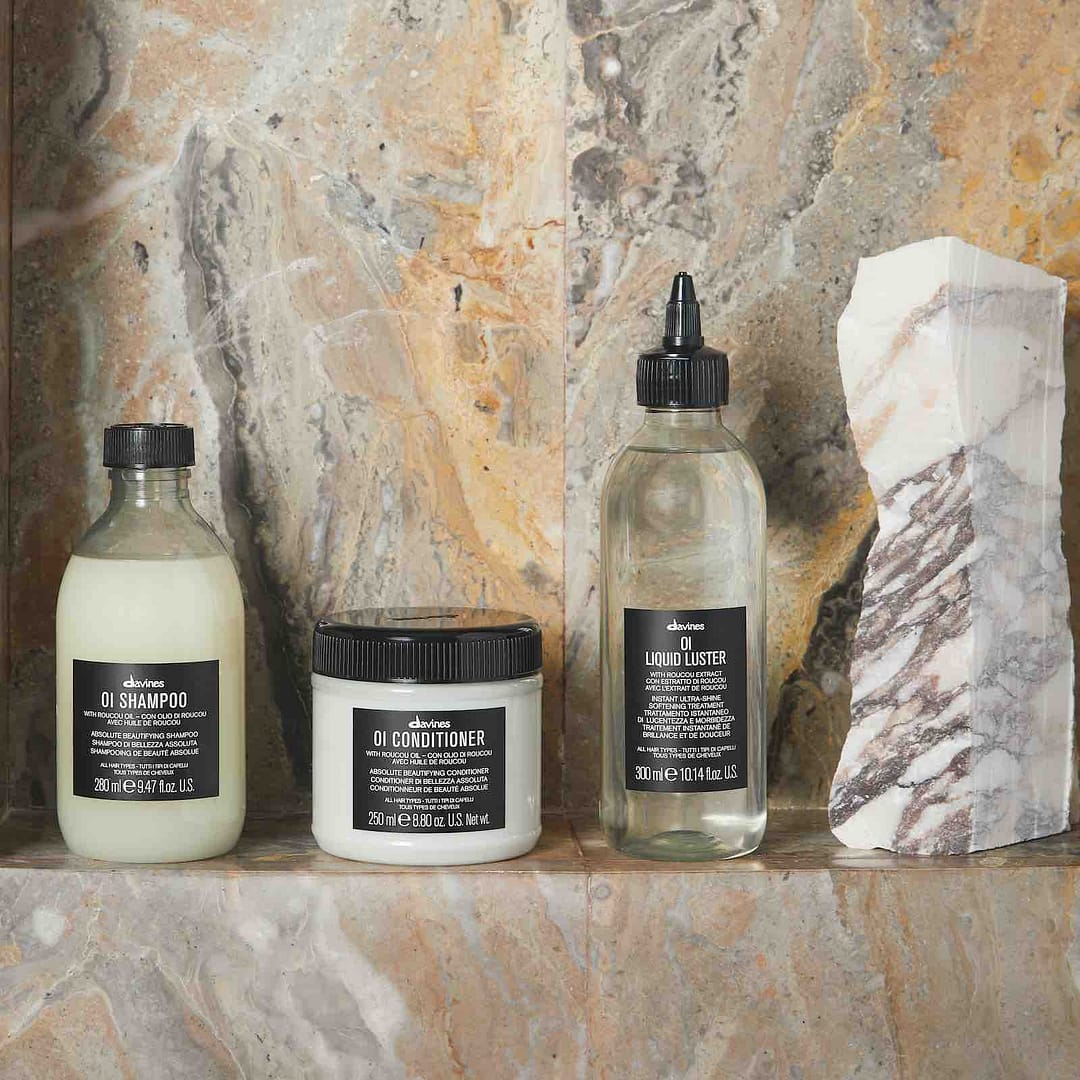 DAVINES OI shampoo conditioner liquid luster