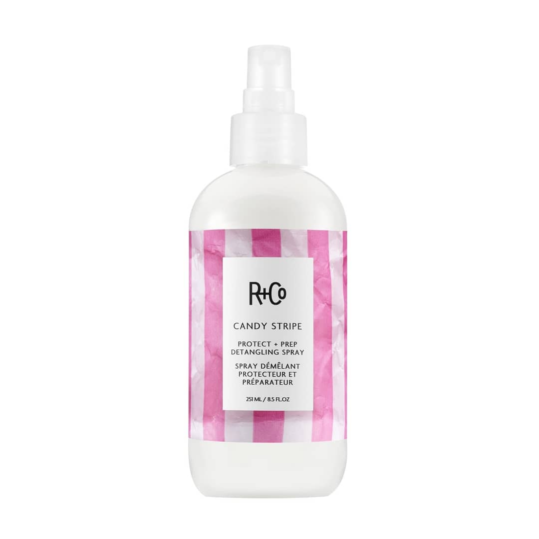R+Co Candy Stripe Protect + Prep Detangling Spray