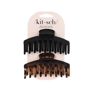 Kitsch Oversized Matte Claw Clips 2pc Set – Black & Tort