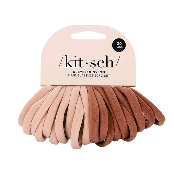 kitsch Elastic Hair Ties 20 Pack - Blush