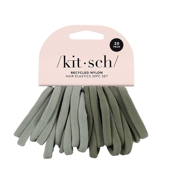 kitsch Elastic Hair Ties 20 Pack - Eucalyptus