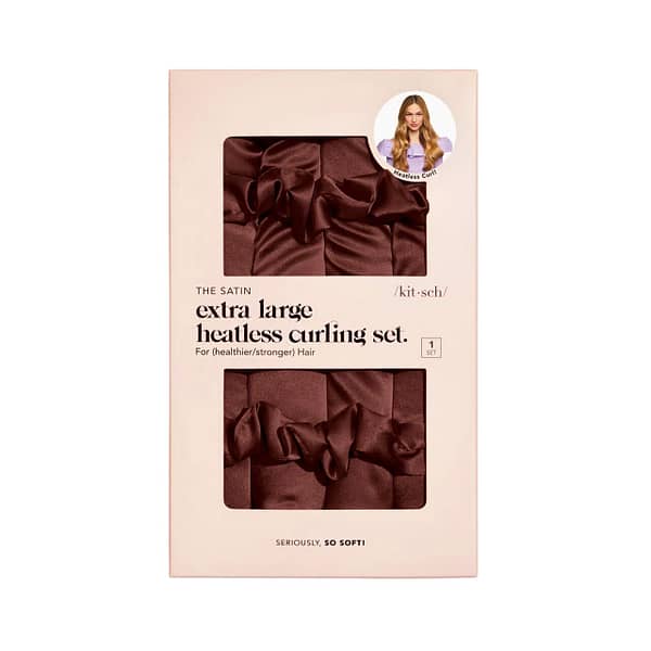Kitsch Satin Heatless Hair Curler - Chocolate XL