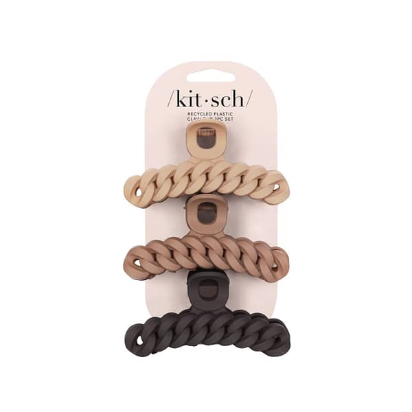 Kitsch Chain Claw Clip 3pc Set - Neutral