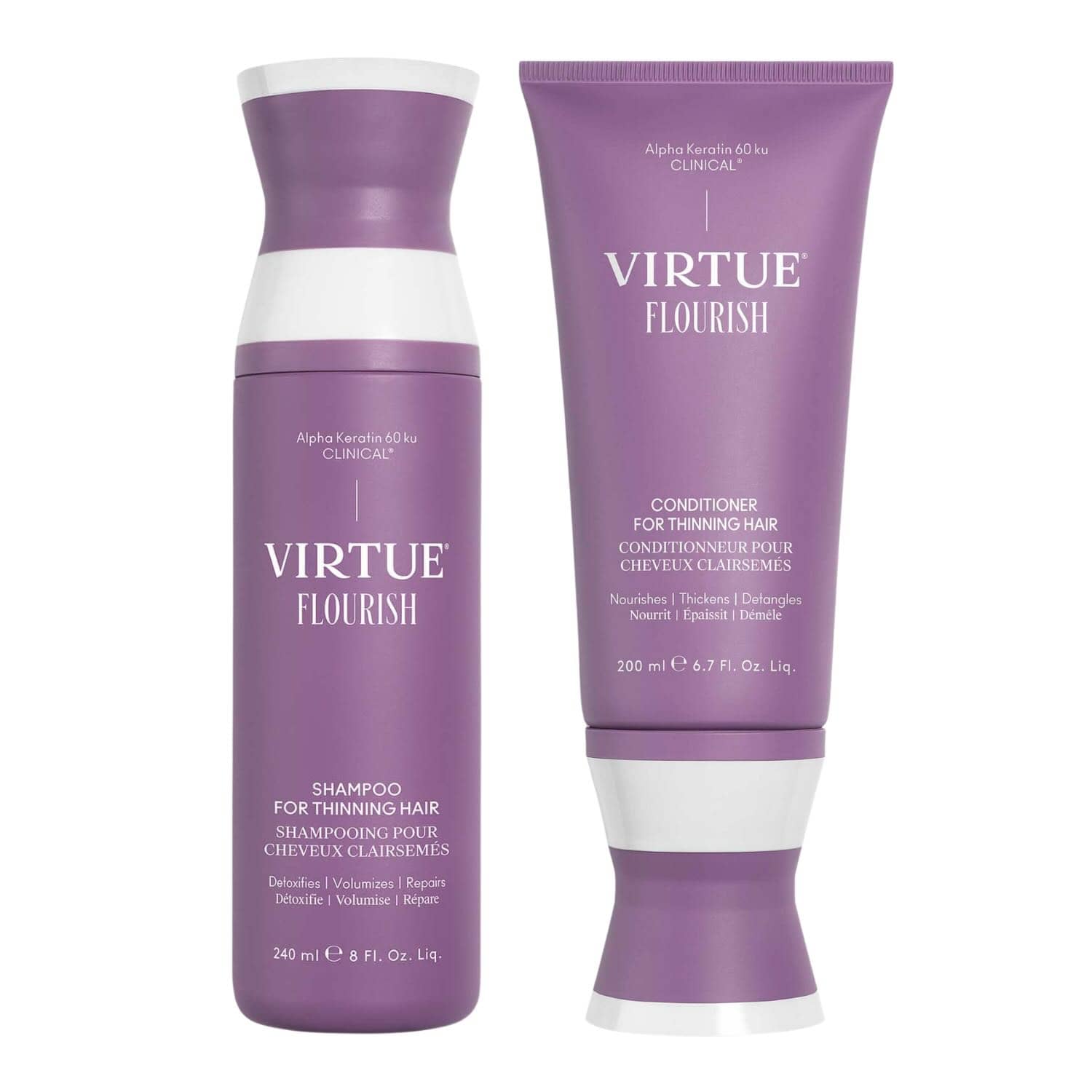 Virtue Flourish Shampoo and Conditioner for Thinning Hair