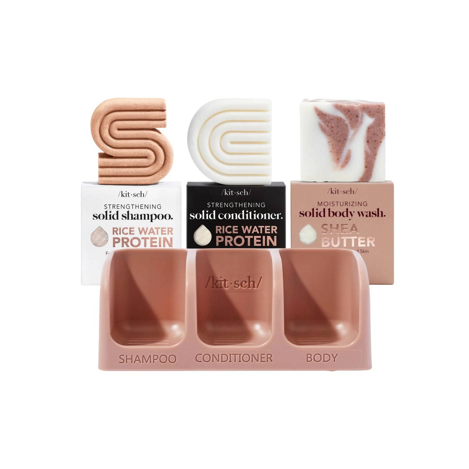 Kitsch Strengthening & Moisturising Bars + Soap Dish