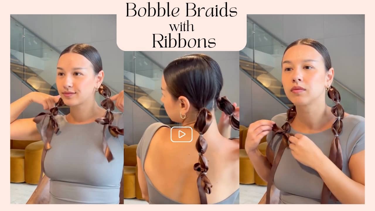 Bobble Braids with Ribbons
