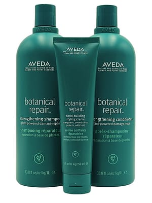 aveda botanical repair shampoo conditioner set 1L bond building creme